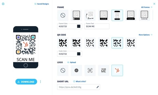 یک نمونه از نحوه سفارشی کردن QR code