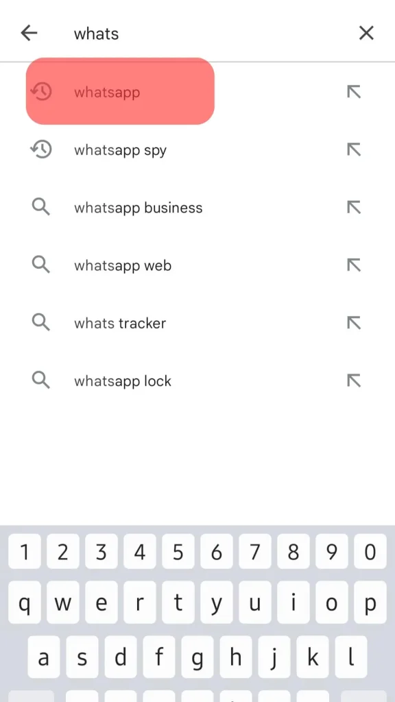 جست‌وجوی WhatsApp در گوگل‌پلی