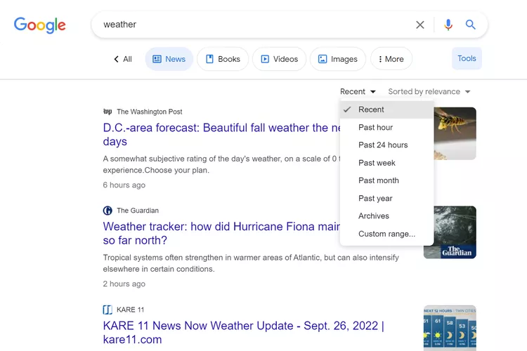 سرچ کردن آب و هوا گوگل