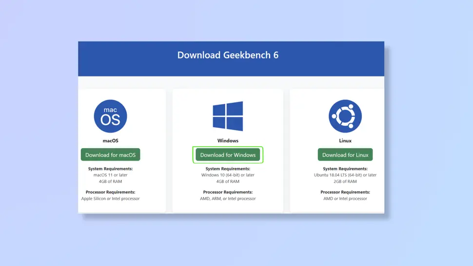 نرم افزار Geekbench 6 را نصب کنید