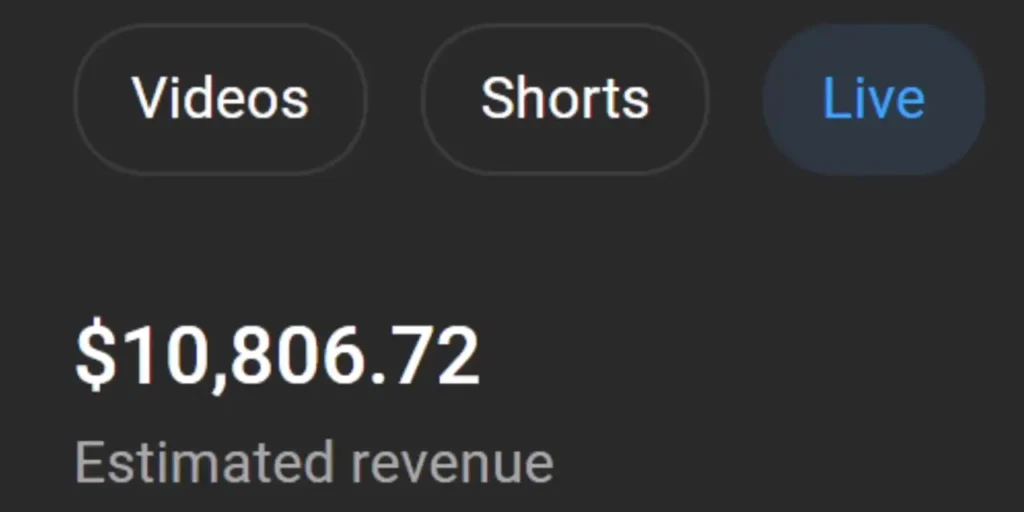 درآمد YouTube برای 1 میلیون بازدید پخش زنده