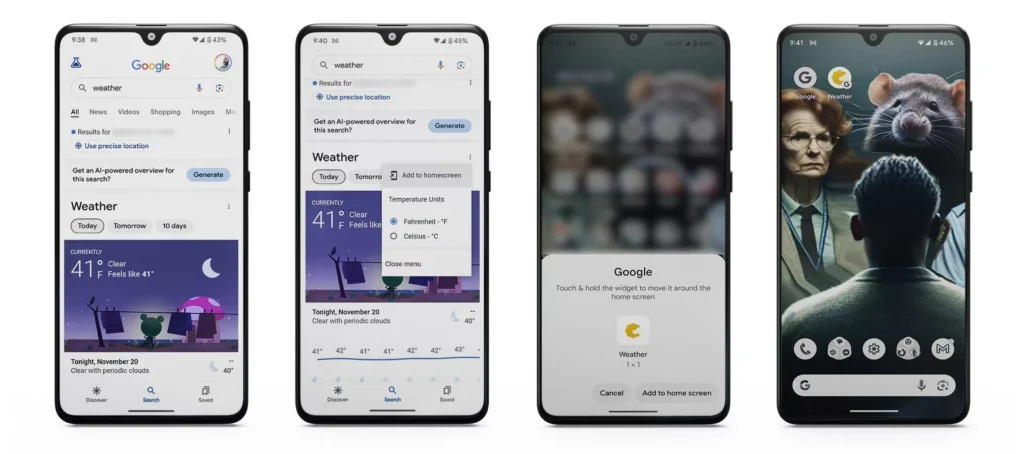 install the google weather app