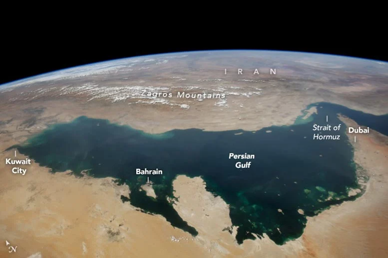تصویر فضایی خلیج فارس از دوربین های ماهواره ای