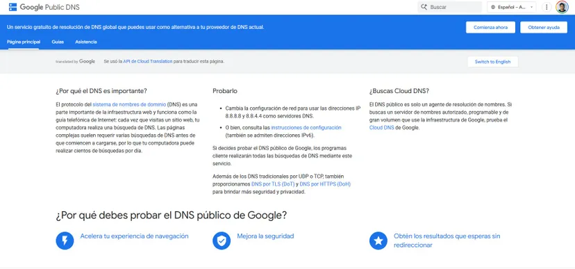 دی ان اس گوگل Google DNS
