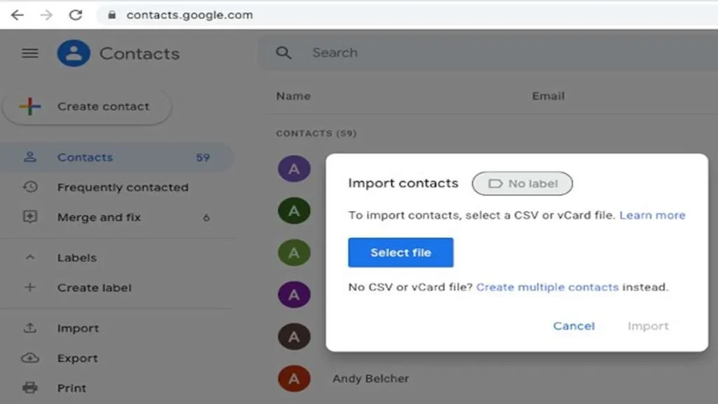 نحوه وارد کردن مخاطبین از CSV به Google Contacts برای استفاده در اندروید