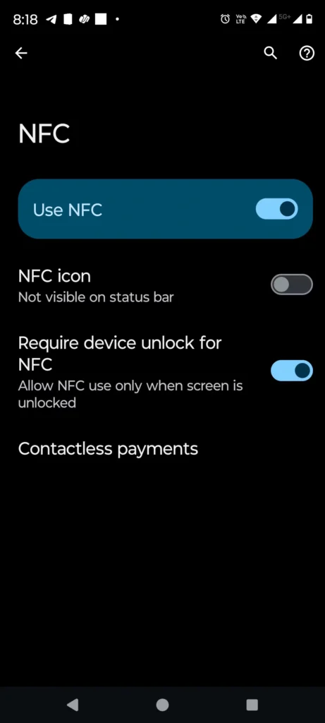 باز کردن قفل دستگاه برای تراکنش‌های NFC