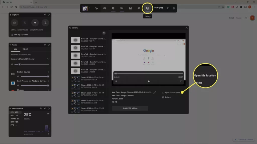 ضبط صفحه ویندوز به وسیله Xbox Game Bar - لاگ‌مدیا