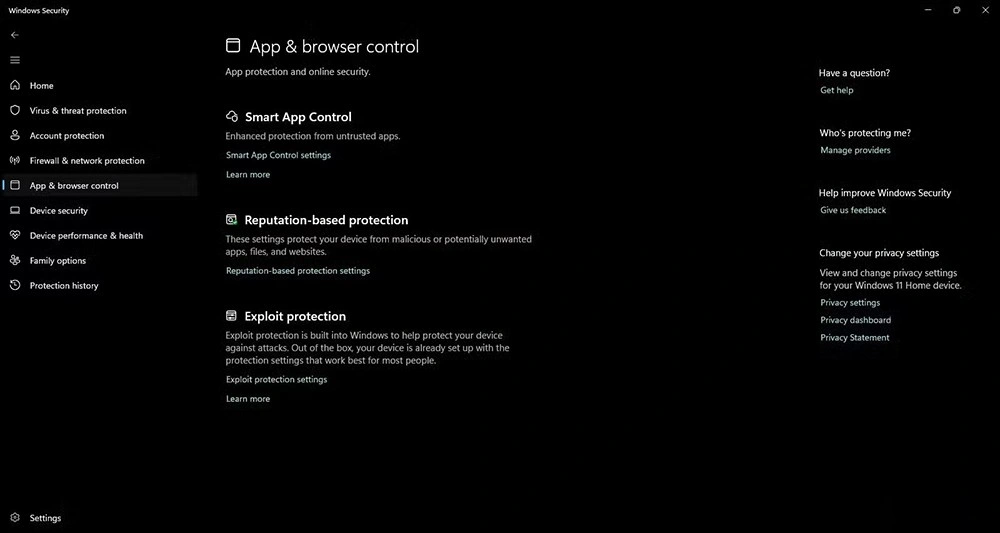 فعال کردن آنتی ویروس داخلی ویندوز