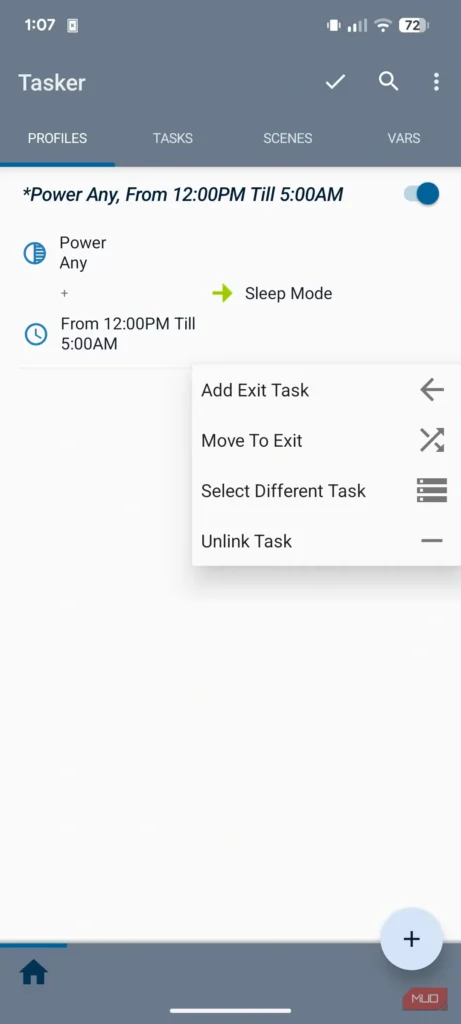 ایجاد حالت خروج در اپلیکیشن تسکر