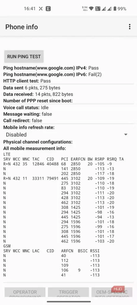 تست اتصال به شبکههای سلولی گوشی - لاگمدیا