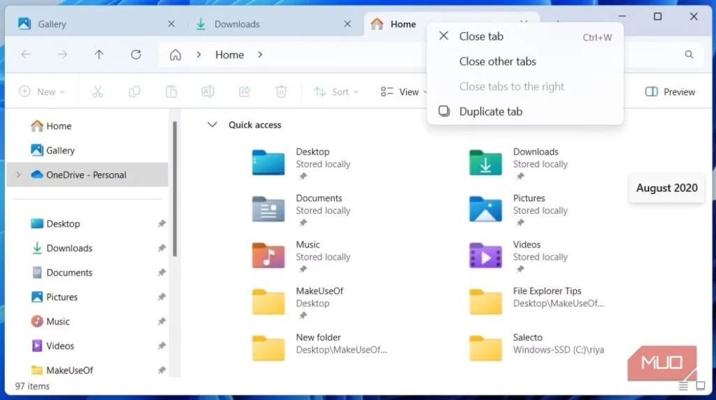 مرتبسازی با استفاده از Snap Layouts و تبها در ویندوز - لاگمدیا