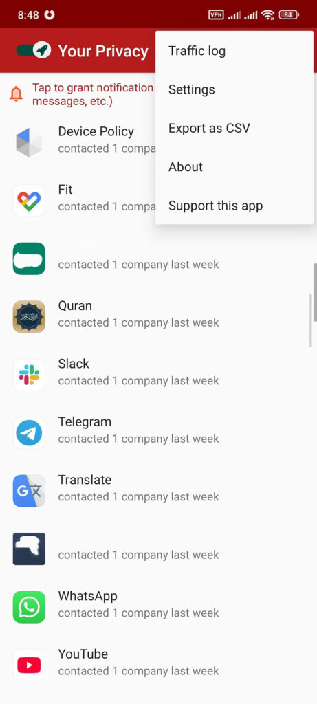 نحوه راه‌اندازی TrackerControl برای محافظت از گوشی