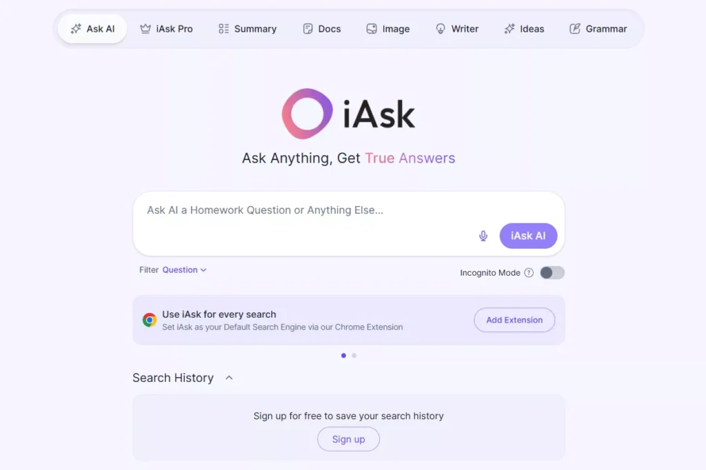 iAsk.AI: بهترین موتور جستجوی هوش مصنوعی در 2026 - جایگزین CHATGPT
