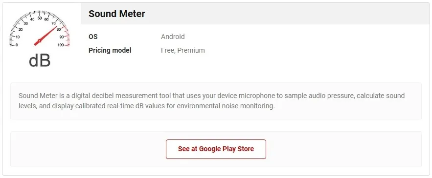 سنجش دسیبل صدا به وسیله گوشی - برنامه Sound Meter
